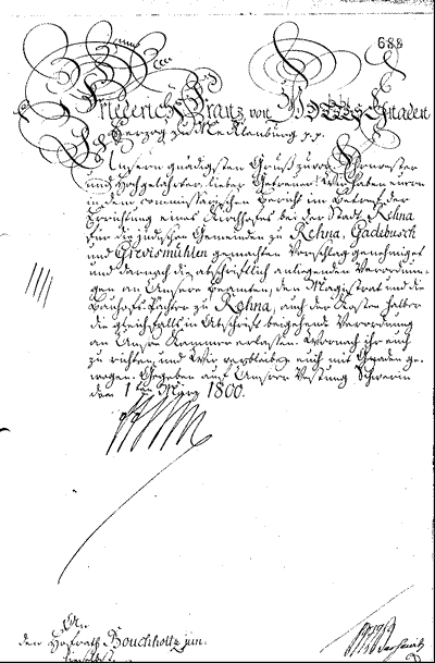 Hezogliche Uurkunn. Klick op to'n Vergr&ouml;ttern!