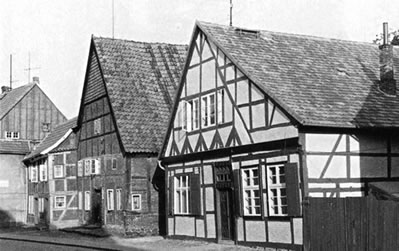 Rehna, M&ouml;hlenstraat 14, 16, 18 in't Johr 1970 (egen Opnahm) 
