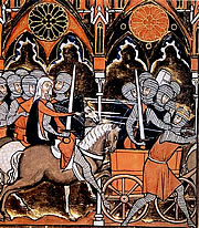 Deborah treckt mit de Suldaten. Klick op to'n Vergr&ouml;ttern!