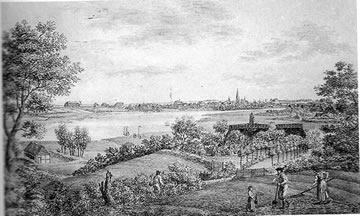 Kiel (achtern) vun den Kn&uuml;ll &ouml;ver Friedenthal sehn