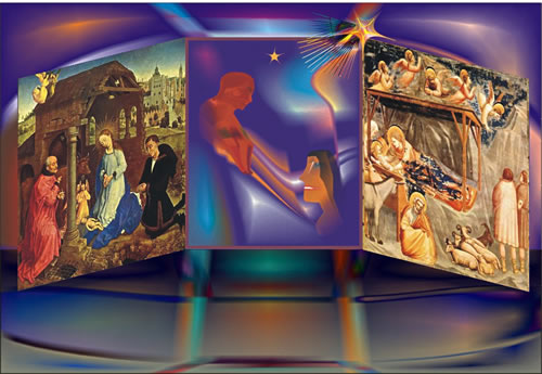 Trikr&uuml;pptychon, monteert van Ludgerd L&uuml;ske. Klick an to'n Vergr&ouml;ttern!