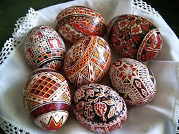 Batik-Eier, Ukraine.  -- Klick op to'n Vergr&ouml;ttern!