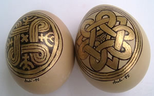 Bemaalte Wachter-Eier, Finnland.  -- Klick op to'n Vergr&ouml;ttern!