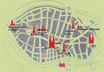 St.Annen liggt rechterhand baven