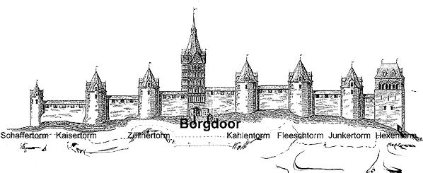 De s&ouml;ben Torms blangen dat Borgdoor. Klick op to'n Vergr&ouml;ttern!