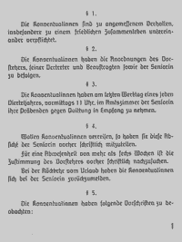 Huusordnung vun'n Fruunskonvent. Klick op to'n Vergr&ouml;ttern!