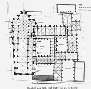 Grundriss vun Kirch un Klooster. Klick op to'n Vergröttern!
